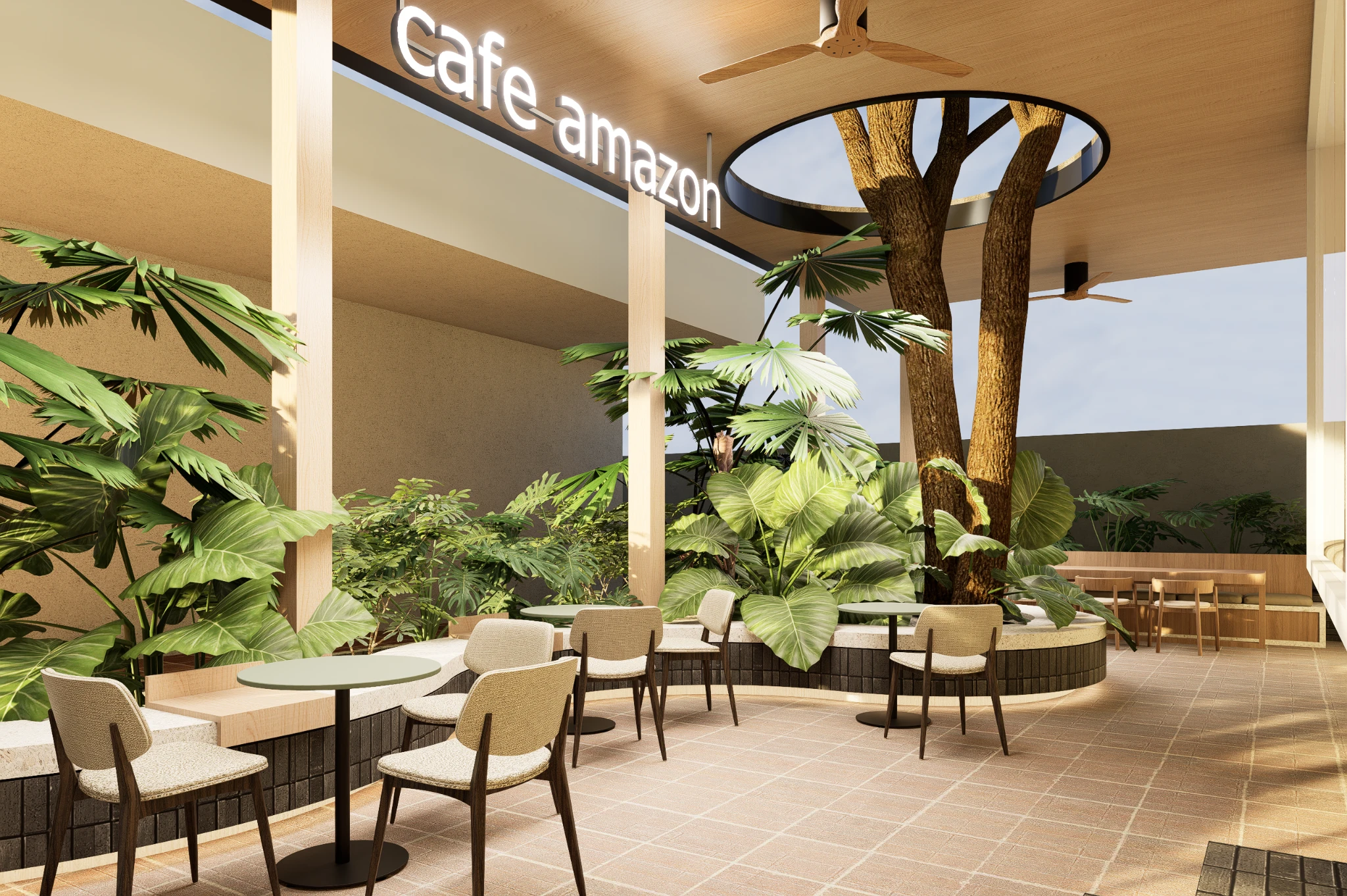 AMZ // BPK — Courtyard seating