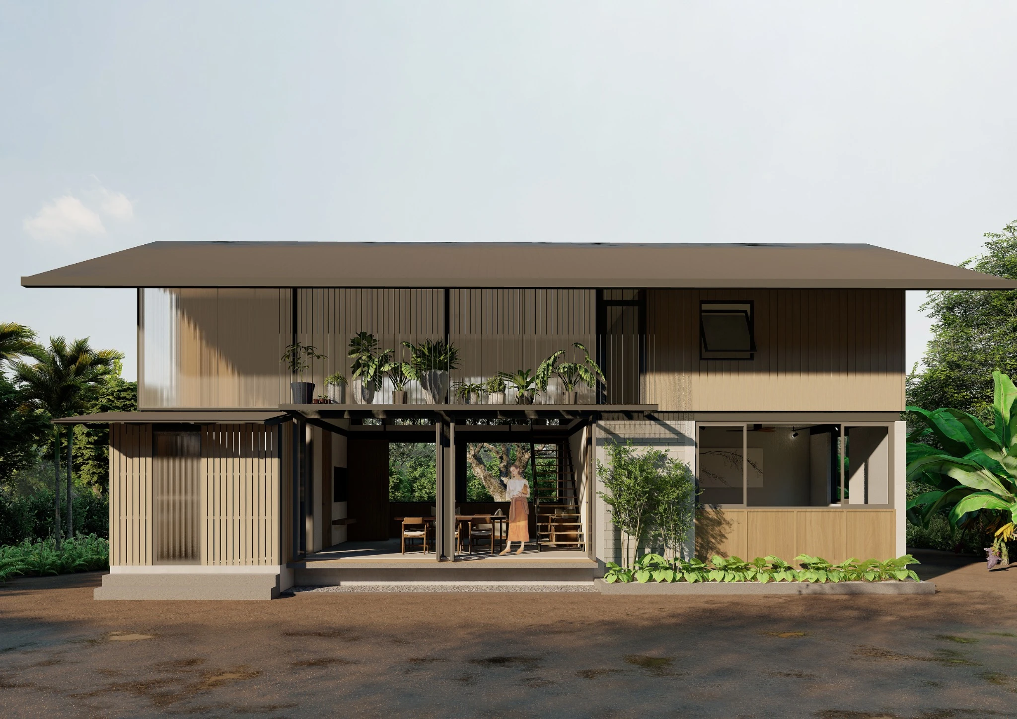 Central Garden House — House and garden