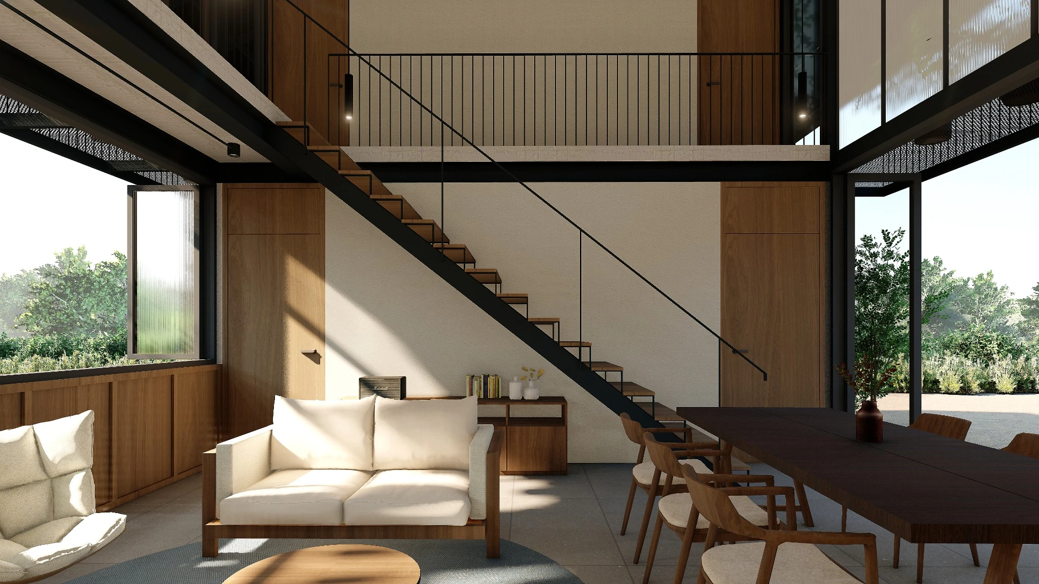 Central Garden House — Common area and staircase