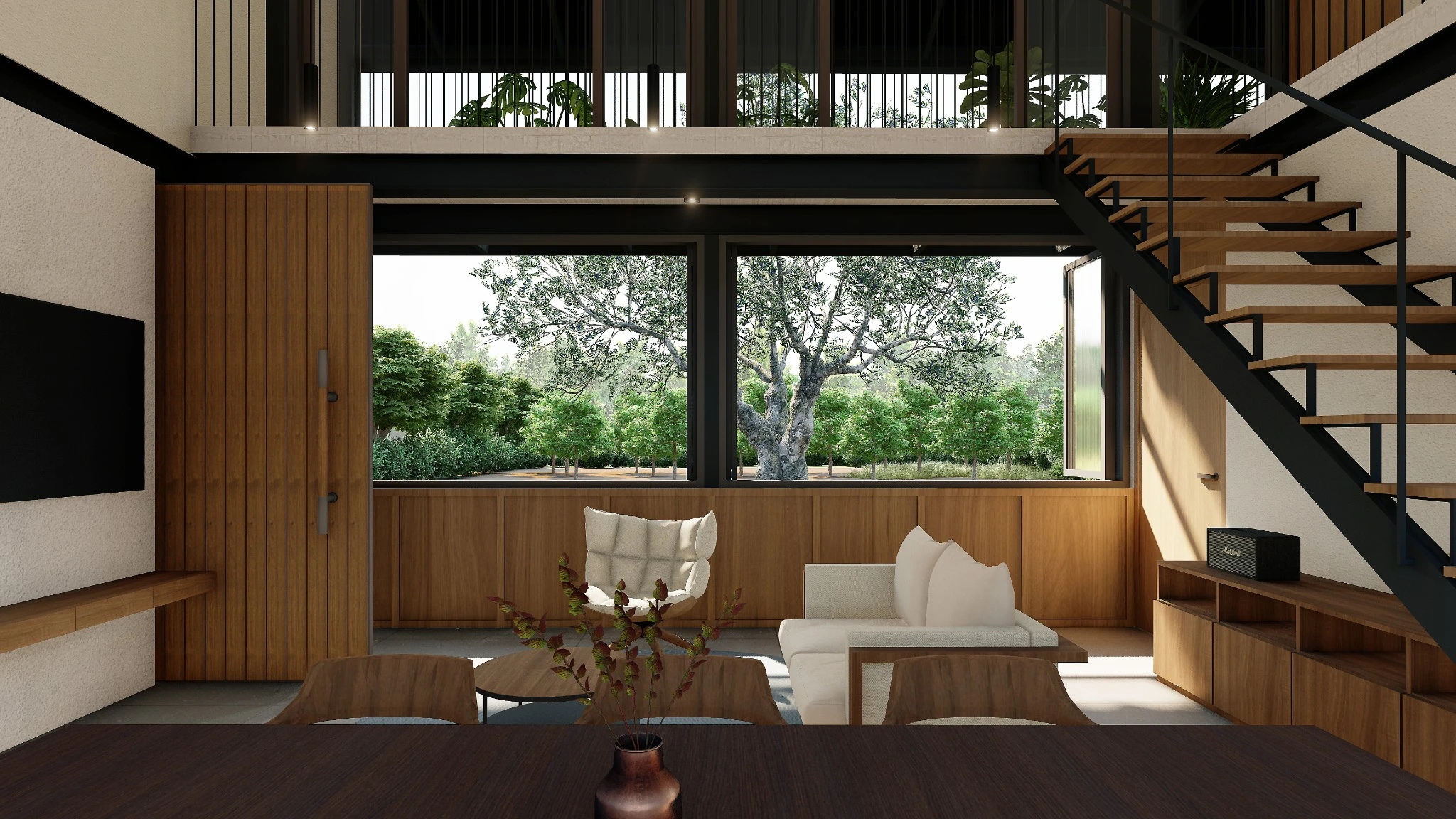Central Garden House — Living area