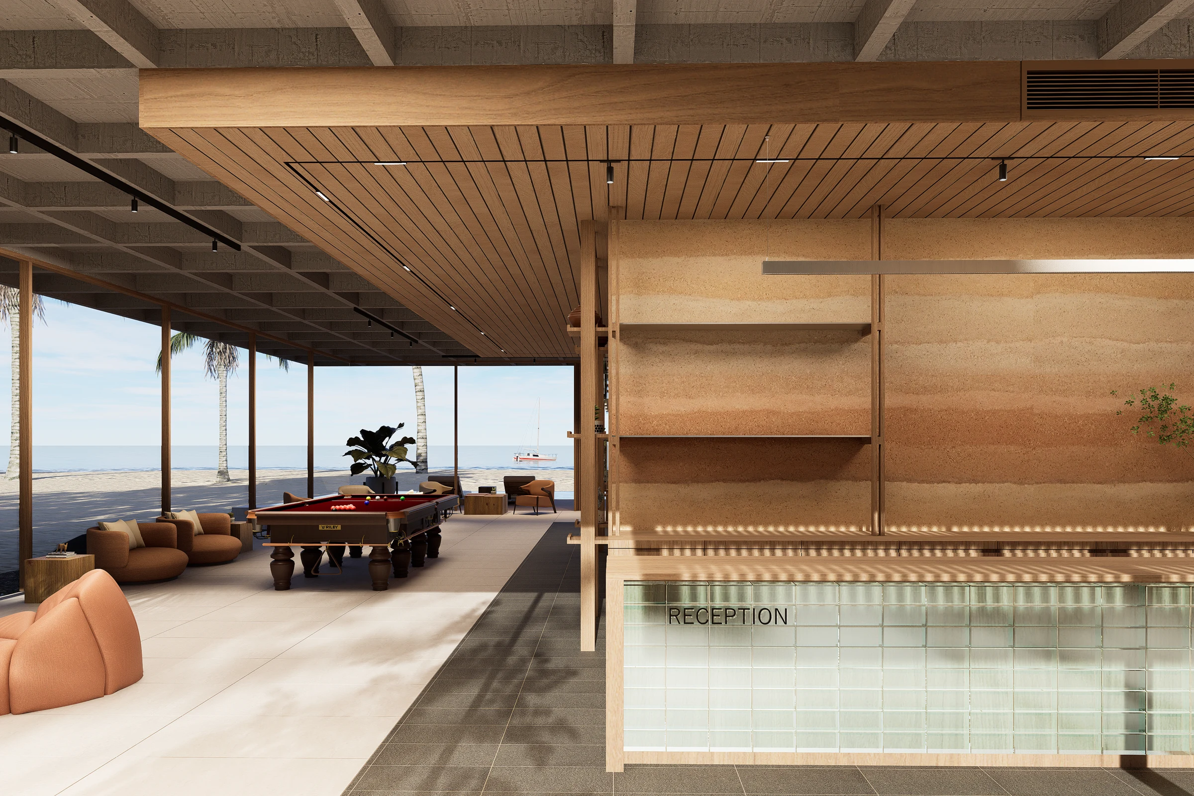 Reception and shared lounge
