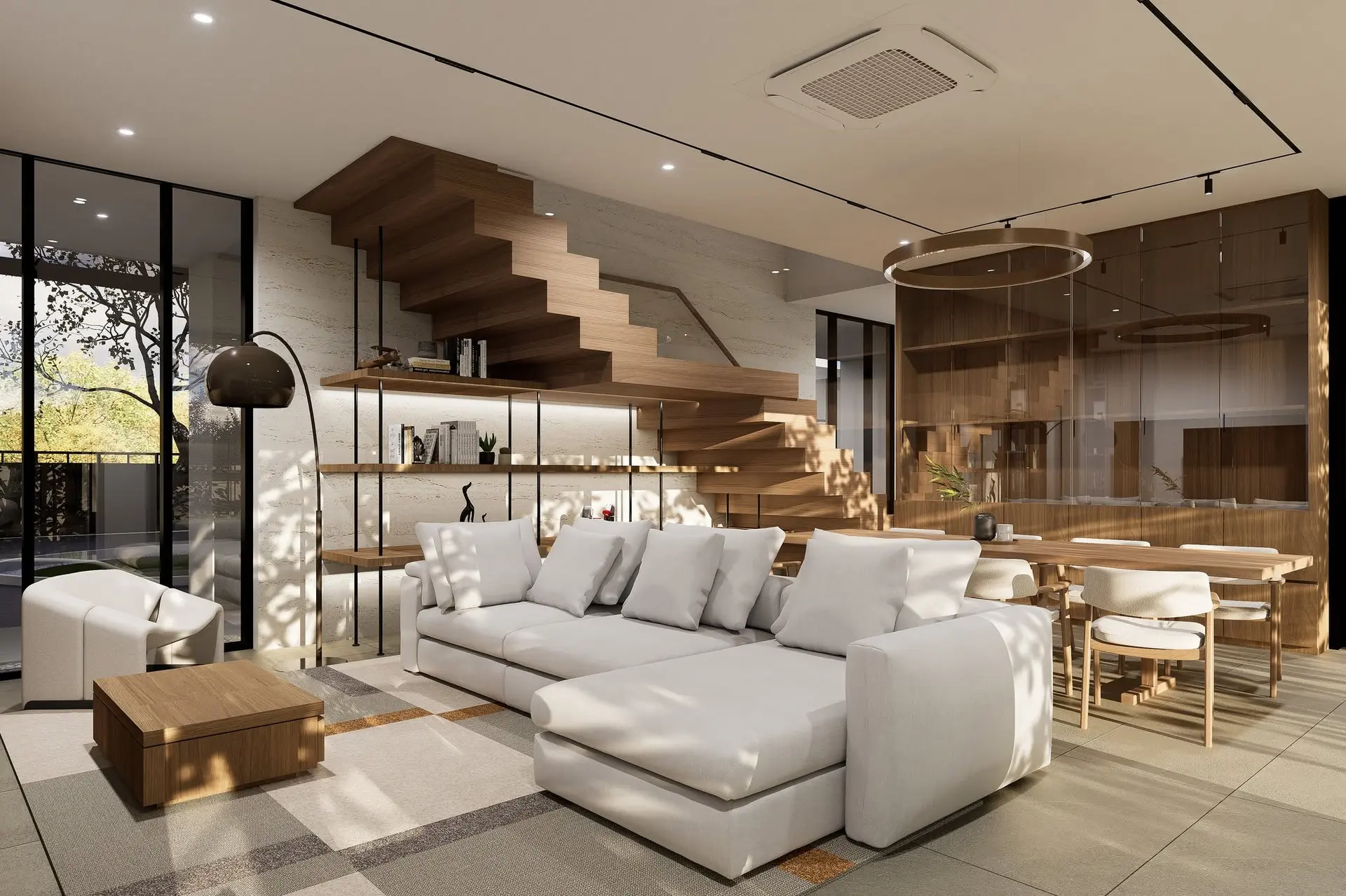 Living room staircase