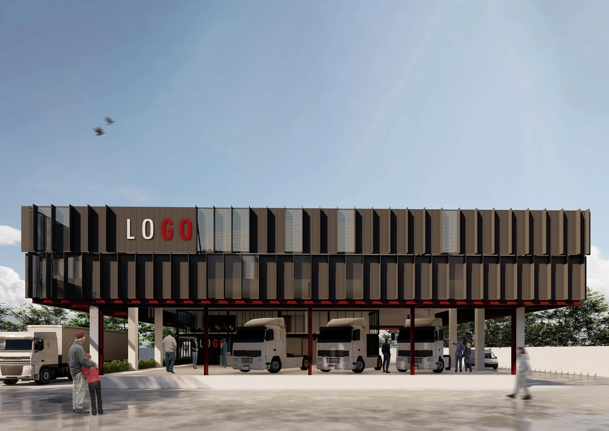 Showroom Renovation NX — Truck showroom facade