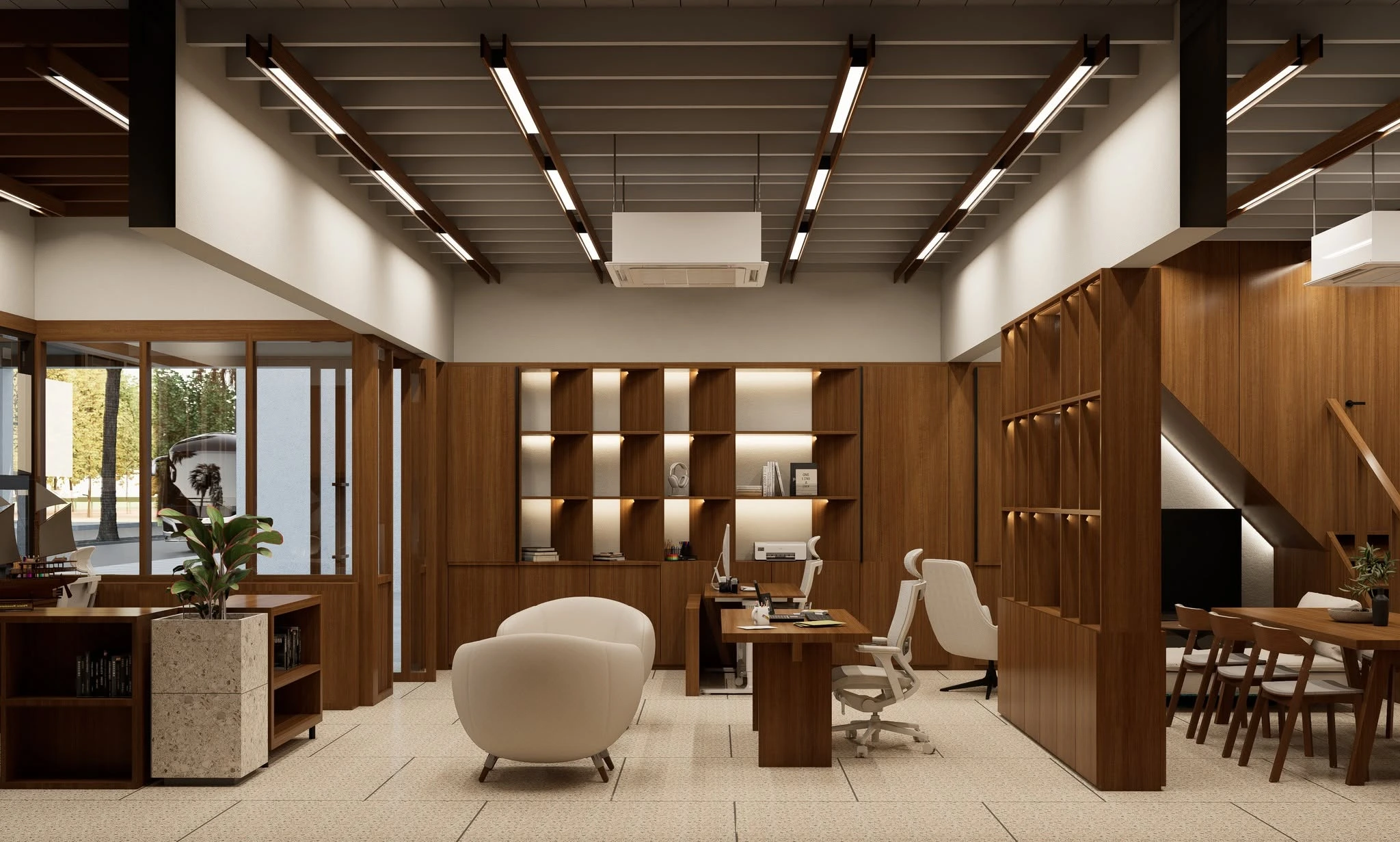 Workspace and lounge