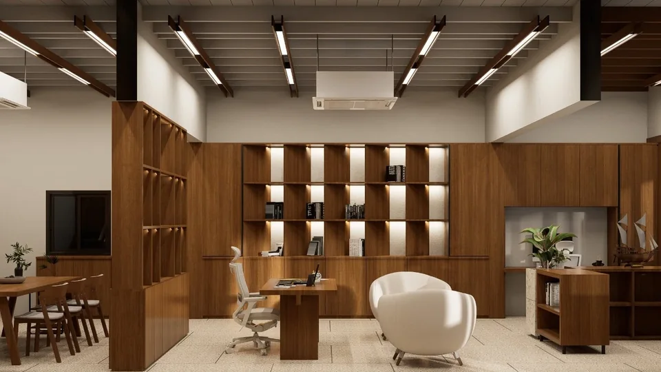 Wooden Office interior